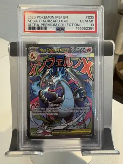 Pokemon Mega Charizard X ex 023 Me: Mega Evolution Promo Holo PSA 10 EN 2025 - Image 1