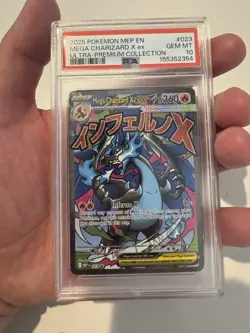 Pokemon Mega Charizard X ex 023 Me: Mega Evolution Promo Holo PSA 10 EN 2025 - Image 3