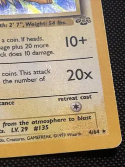 Pokemon TCG Jolteon Jungle 4/64 Holo Unlimited Holo Rare HP - Image 2