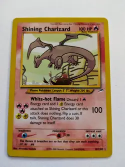 Pokemon TCG Shining Charizard Neo Destiny Holo Card 107/105 - MP/HP Condition - Image 3