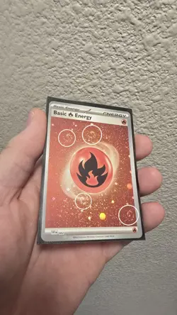 Pokemon 151 Cosmo Foil Fire Energy Card Near Mint (4 Swirls) - Image 1