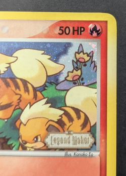 2006 Vintage Pokemon Card TCG Legend Maker Holo Stamped Growlithe 55/92 LP, NM - Image 3