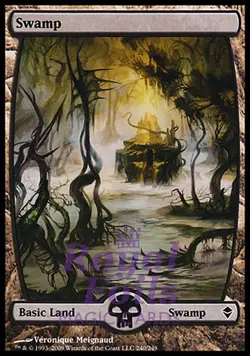 Swamp 240 1x FOIL ZEN MTG Zendikar Full Art Basic Land MINT black - Image 1