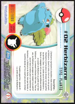 Carte Pokemon Herbizarre #02 Holo TOPPS Serie 1 Francais - Image 2