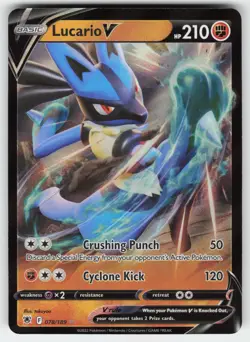 Lucario V 078/189 Holo V Rare Astral Radiance Pokemon Near Mint - Image 1