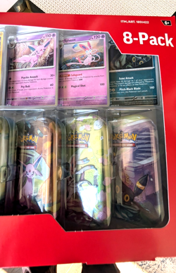 2-Pack Pokemon Prismatic Evolutions 8 Mini-Tins with Promo Cards Costco SEALED - Image 4