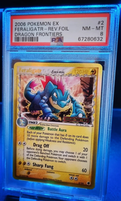 Pokemon TCG Dragon Frontiers Feraligatr Delta Species 2/101 Reverse Holo PSA 8 - Image 1