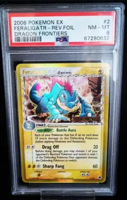 Pokemon TCG Dragon Frontiers Feraligatr Delta Species 2/101 Reverse Holo PSA 8 - Image 2