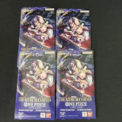 ONE PIECE OP-14-EB04 The Azure Sea's Seven Sleeved Booster Pack LOT OF 4 New - Image 1