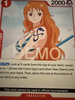 One piece TCG Romance Dawn Op01 Nami Promo Demo Version Not tournament Legal - Image 1