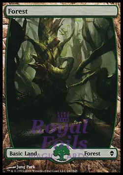 Forest 246 1x FOIL ZEN MTG Zendikar Full Art Basic Land MINT green - Image 1
