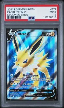 2021 Pokemon Sword And Shield Evolving Skies Jolteon V #177 PSA 9 Mint - Image 1