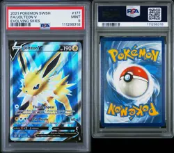2021 Pokemon Sword And Shield Evolving Skies Jolteon V #177 PSA 9 Mint - Image 3