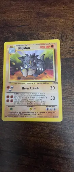 Rhydon 45/64 Uncommon Jungle Pokemon Lightly Played - Image 1