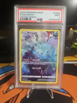 Pokemon TCG Manaphy Crown Zenith Galarian Gallery GG06/GG70 Psa 9 - Image 1