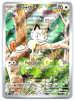 Meowth Pokemon Illustration Rare ME02: Phantasmal Flames 106/094 - Image 1