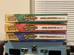 Pokemon TCG Ascended Heroes EX Box 3 set Sealed Mega Emboar Feraligatr Meganium - Image 4