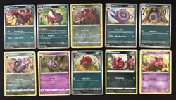 Pokemon TCG Venipede, Whirlipede, & Scolipede Lot: 10 Card Collection Set - Image 1