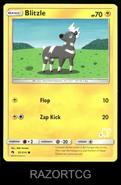BLITZLE - 81/214 (#1 PIKACHU STAMPED) 081/214 P BATTLE ACADEMY POKEMON NM/M - Image 1