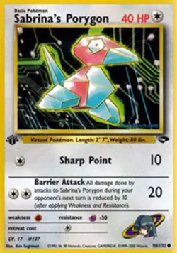 1x Sabrina's Porygon - 98/132 - Common - 1st Edition Heavily Played Pokemon G1 - - Image 1