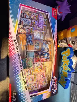 Pokemon TCG Prismatic Evolutions Lucario ex Tyranitar ex Premium Collection Box - Image 1