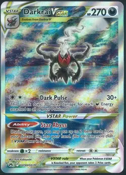 Darkrai VSTAR GG50/GG70 Full Art Pokemon Sword & Shield Crown Zenith Near Mint - Image 1