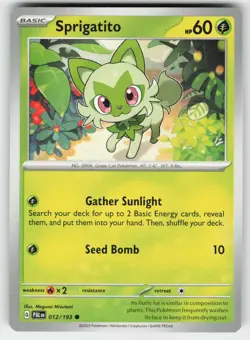 Sprigatito 012/193 Common Paldea Evolved Pokemon Near Mint - Image 1