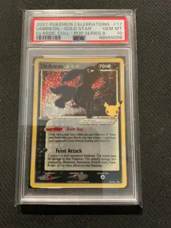 2021 Pokemon Celebrations Classic Collection Umbreon Gold Star #17 PSA 10 - Image 1