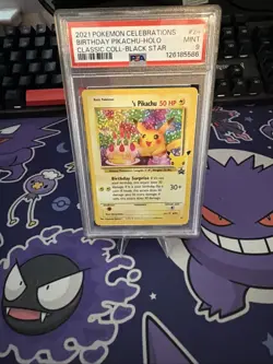 Pokemon Pikachu TCG 25th Birthday Celebration Edition PSA 9 Mint - Image 1