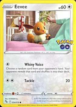 Eevee 054/078 Common Pokemon GO Pokemon Near Mint - Image 1