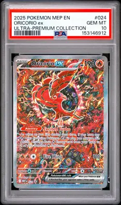 2025 POKEMON MEP EN-ME BLACK STAR PROMO 024 ORICORIO EX PSA 10 - Image 1