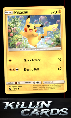 Pikachu 19/68 Pokemon Common Hidden Fates Card NM - Image 1