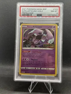 Pokemon TCG Galarian Articuno Evolving Skies SWSH123 Holo Promo PSA 8 Promo - Image 1