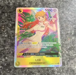 One Piece CCG Nami Holo Character Card OP08-106 5000 Power Korean Bandai - Image 1