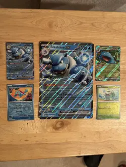 Blooming Waters Promos Only w/ Blastoise EX JUMBO Card 4 Promo Set - Image 1