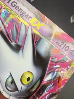 Pokemon TCG Mega M Gengar EX Black Star Promo Shiny Holo Card XY166 LP- - Image 3