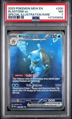 2023 POKEMON MEW EN-151 SPECIAL ILLUSTRATION RARE #200 BLASTOISE EX PSA 7 - Image 1