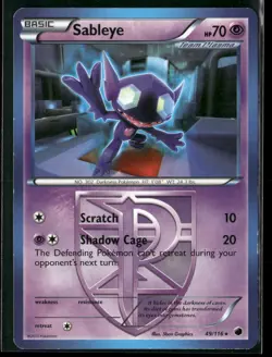 Sableye 49/116 Rare Plasma Freeze Pokemon Lightly Played - Image 1
