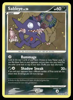 2007 Pokemon Sableye Uncommon Secret Wonders 63/132 DMG - Image 1