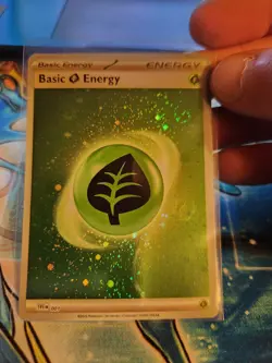 Basic Grass Energy 001 Scarlet & Violet 151 3 SWIRLS!! Cosmos Holo Pokemon NM - Image 1