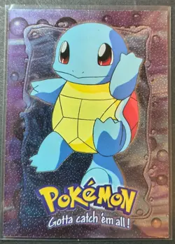 Squirtle - # 07 - TOPPS Series E7 Of 12 Black Logo Pokemon Holo - Image 1