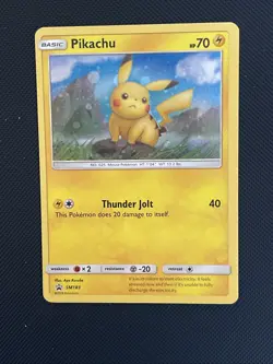 Pokemon TCG Pikachu SM183 SM Promo Holo Basic 70 HP English *SWIRL* - Image 1