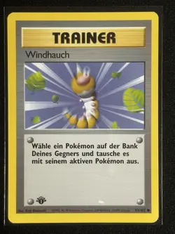 Windhauch (Gust of Wind) 93/102 1st Edition - German Base Set - Pokemon TCG - LP - Image 3