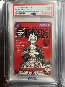 ONE PIECE MONKEY D. LUFFY 2025 JPN PROMOS #014 ONE PIECE MAGAZINE VOL.20 PSA 9 - Image 1