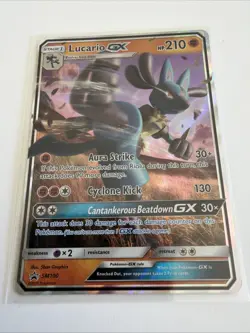 Pokemon Lucario GX SM100 SM Promo Holo Stage 1 210 HP TCG Card English - Image 2