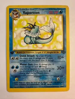 Pokemon Vaporeon Jungle 28/64 1st Edition Non-Holo Card - Image 1