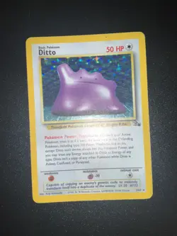 Pokemon Ditto 3/62 Fossil Holo Pokemon TCG MP Vintage Card - Image 3