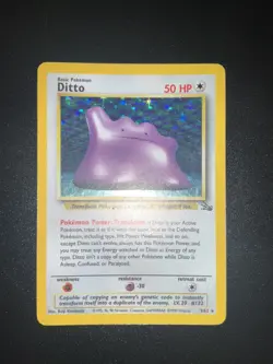 Pokemon Ditto 3/62 Fossil Holo Pokemon TCG MP Vintage Card - Image 5