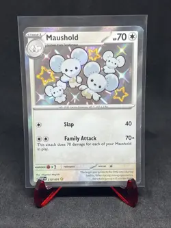 Maushold Shiny Rare SV Paldean Fates Card 210/091 Pokemon TCG near mint holo - Image 1