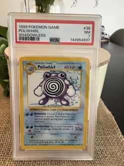PSA 7 NM Shadowless Base Set Poliwhirl 38/102 Pokemon Card. Fresh Cert - Image 1